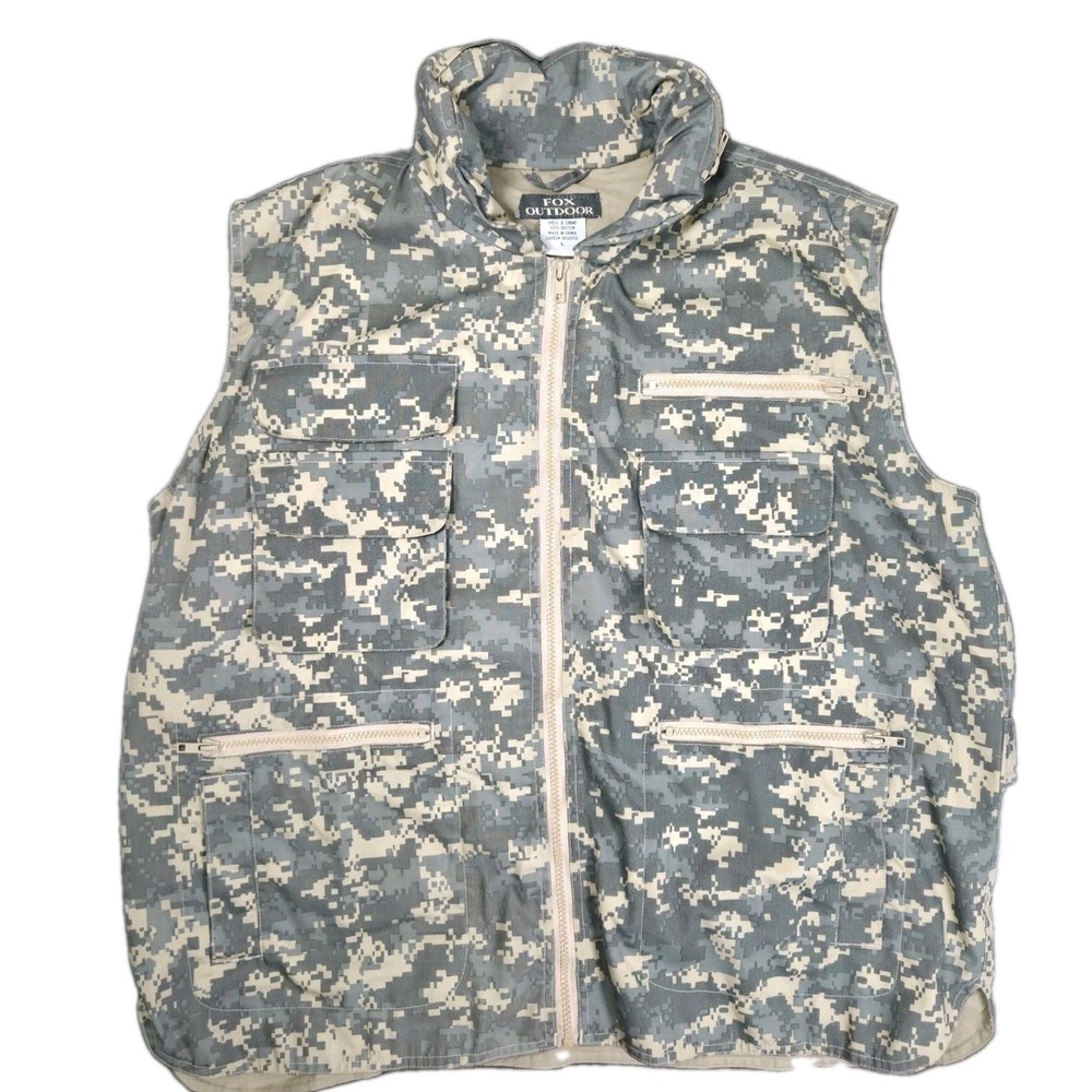 Fox Outdoor Ranger Digital Camo Vest Multi-Pocket Cargo Fishing Hunting Large